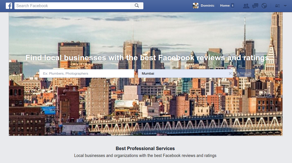Facebook local businesses directory