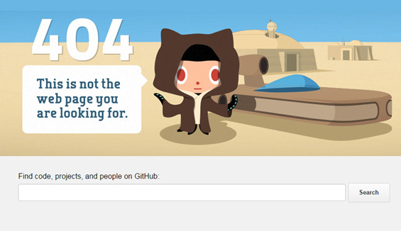 GitHub - 404 error page