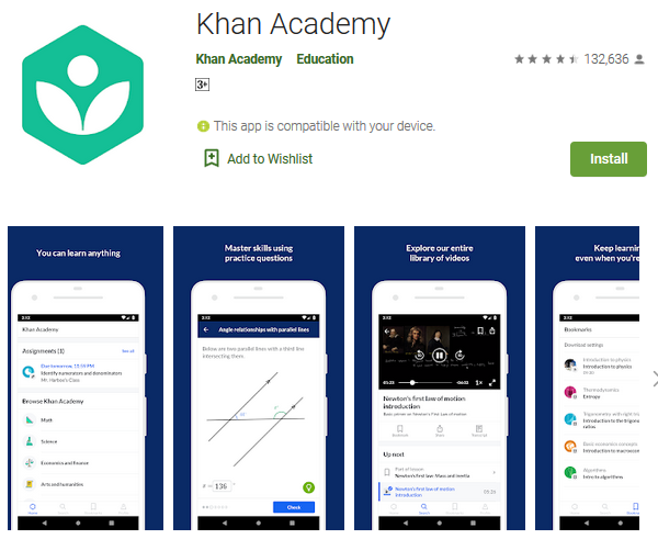 khan academy educational apps