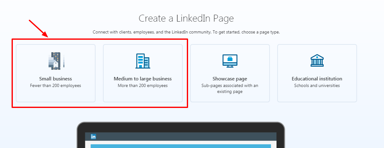 linkedin create company page