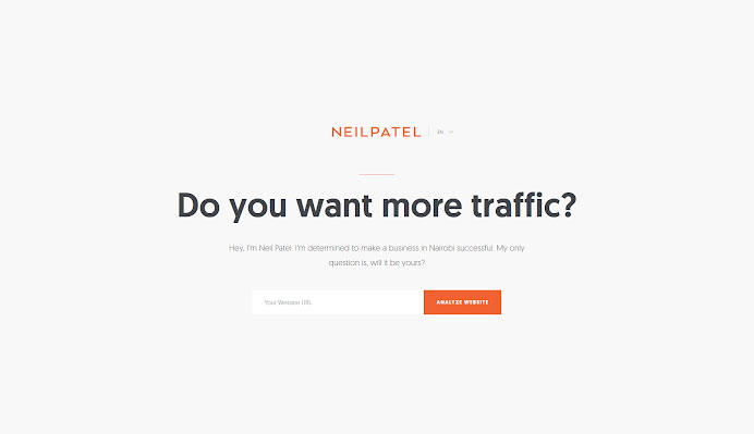NeilPatel.com Current Homepage