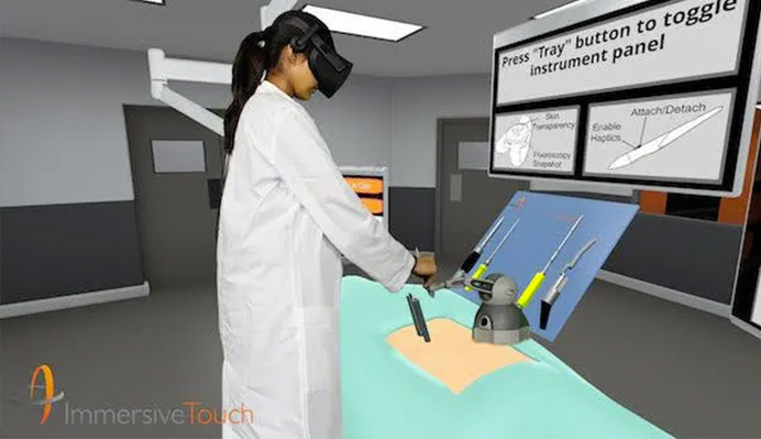 ImmersiveTouch is an example that enables surgeons to perform complex surgical procedures in a virtual environment