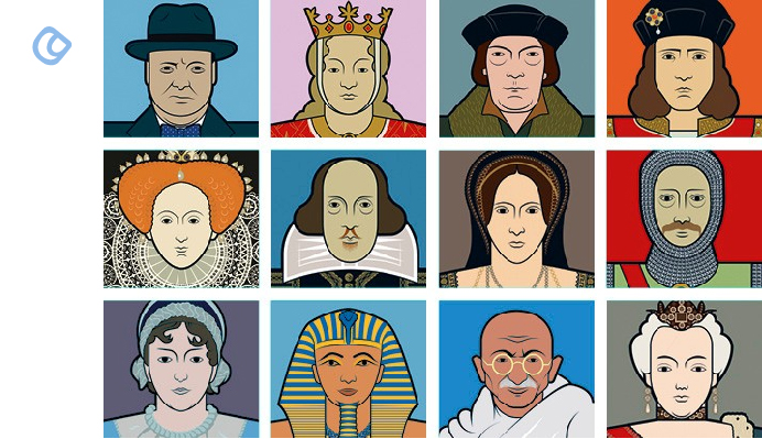 Historical Figures Icons Vary Between Countries Illustration - Image Source: HistoryExtra